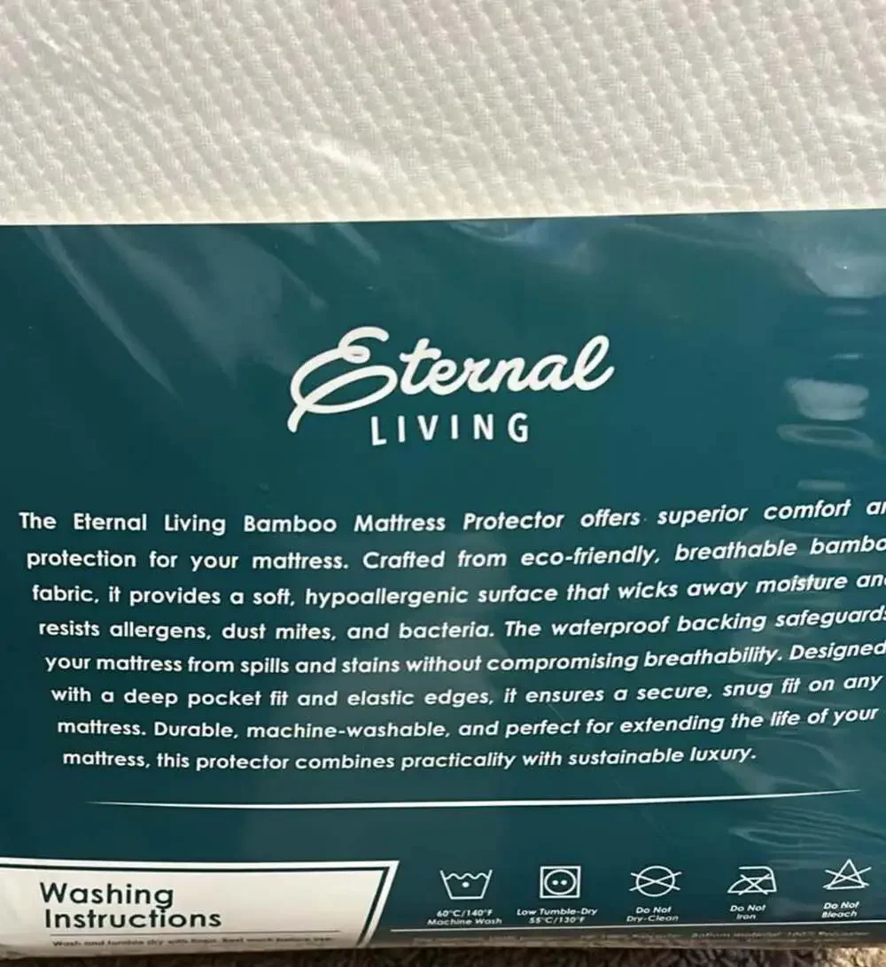 Eternal Living Premium Bamboo Mattress Protector - Queen Size 100% Waterproof